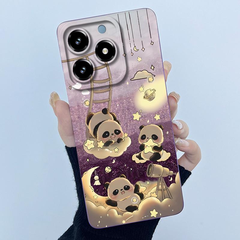 Case For Realme C61 C63 Cute Panda Sweet Girls Cats Silicone Soft Back Cover For Realme Narzo N63 2024 Bumper Protective Casing