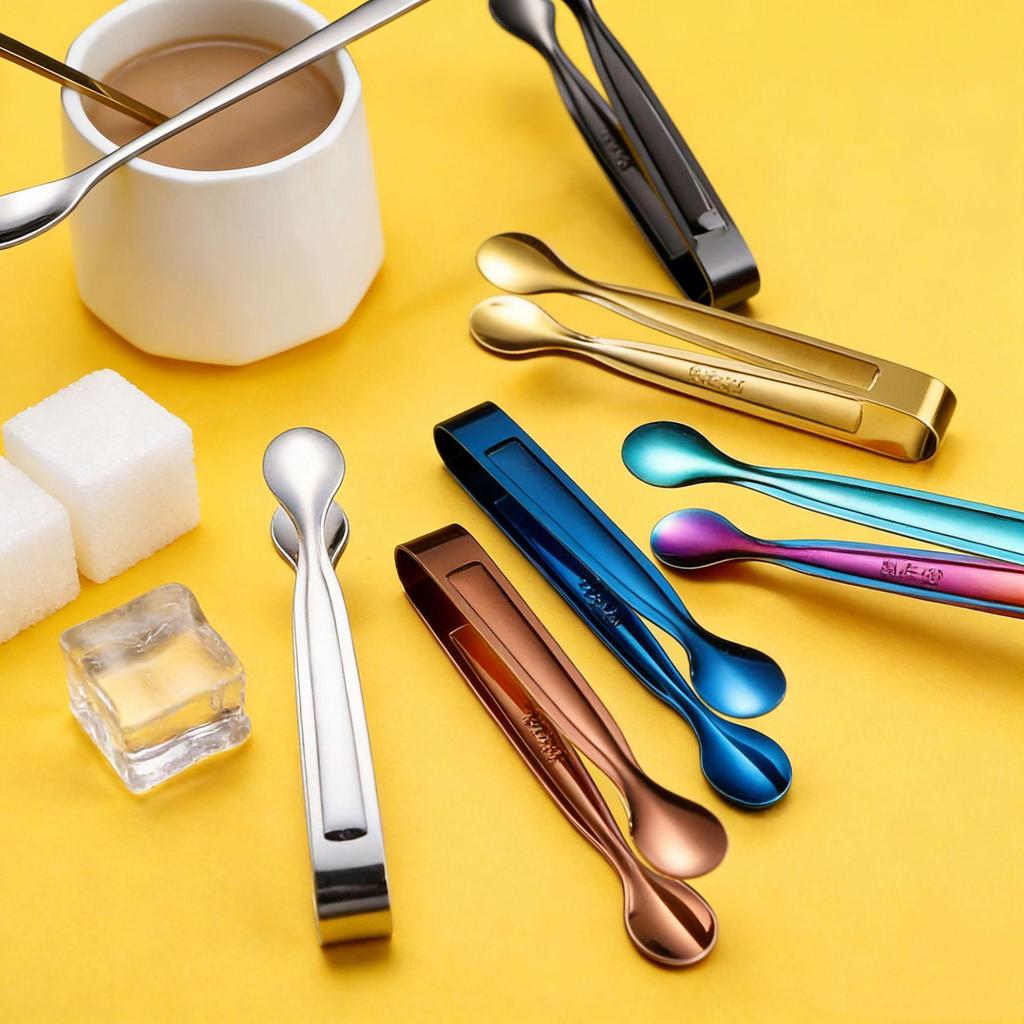 Multi-functional 304 Stainless Steel Ice & Sugar Cube Tongs