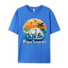 Papasaurus Dad Daddy Papa TShirts Vintage Beach Sunset Cartoon Printed T Shirts Street T Shirts 2024 New