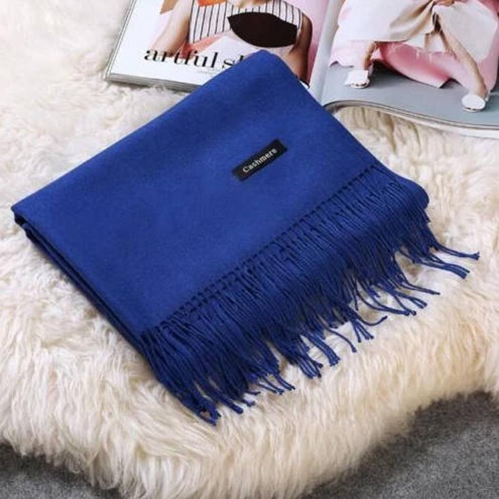 New Solid-color Faux Cashmere Scarf For Winter, Mid-length And Warm, Paired With A Sweet And Fashionable Fringed Scarf From Japan And South .