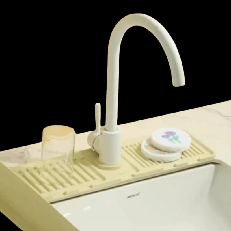 New Faucet Draining Mat Silicone Non Slip Kitchen Sink Splash Guard Easy Clean Waterproof Bathroom Draining Pad
