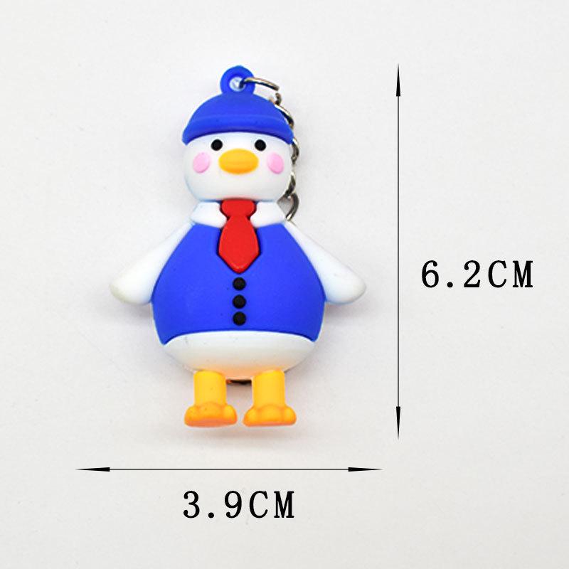 Cute Yellow Duck Keychain Pendant - Cartoon Character for Bags or Cars