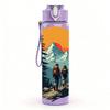 1PC Mountain Forest Sunset Camping Print 750ml Color Plastic Sports Water Bottle Leakproof Flip Straw Lid Suitable for Sports Office Home Use