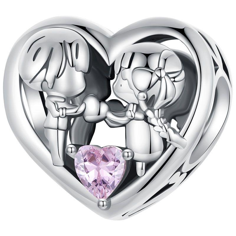 WOSTU New Design 925 Silver Family Beads Charms Fit Bracelet Pendant Fashion DIY Jewelry