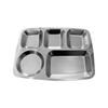 Jiwanggu 201 Stainless Steel 5-Compartment Deep Cafeteria Tray