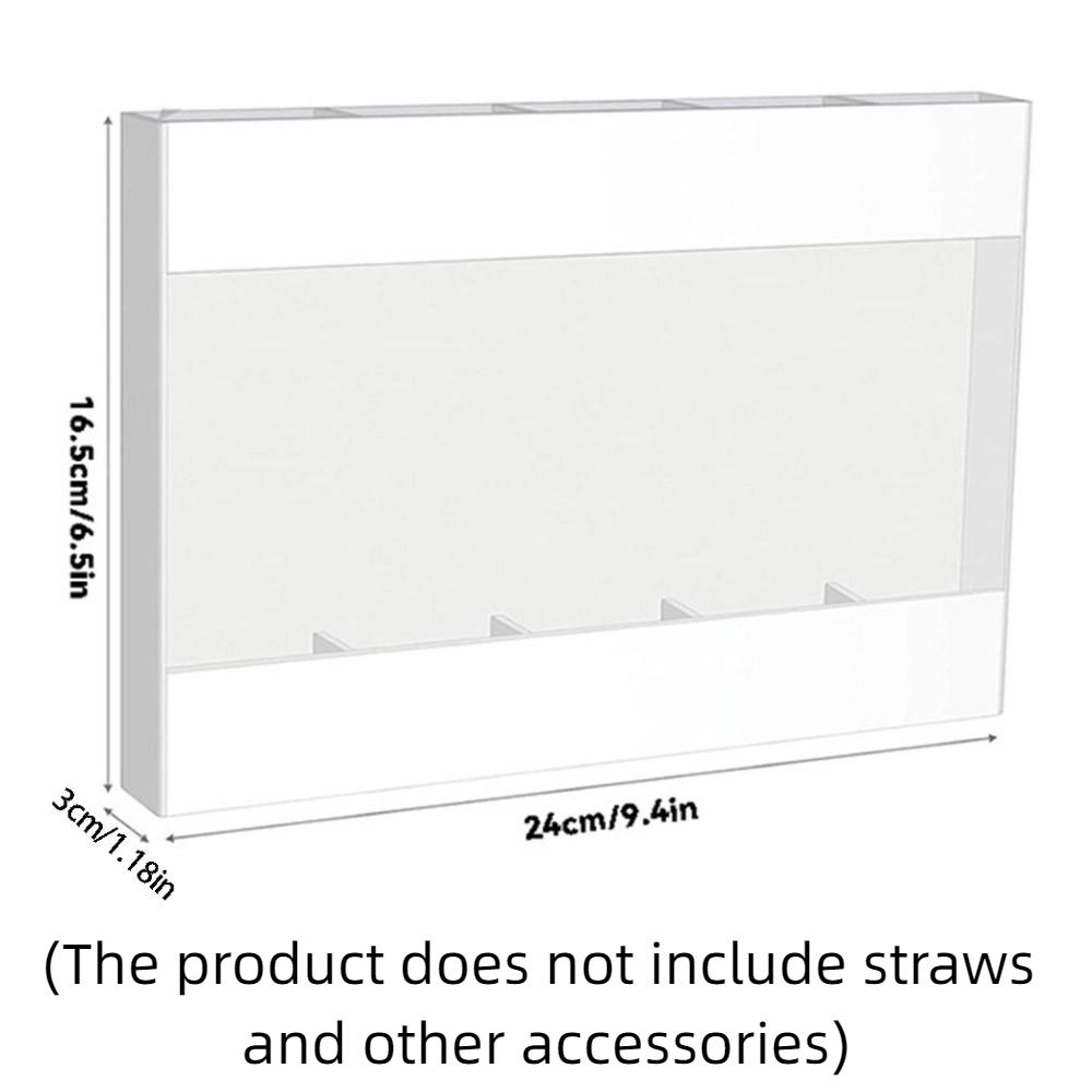 Acrylic Straw Storage Dispenser 5 Grids Kitchen Accessories Container  Spoons Chopsticks