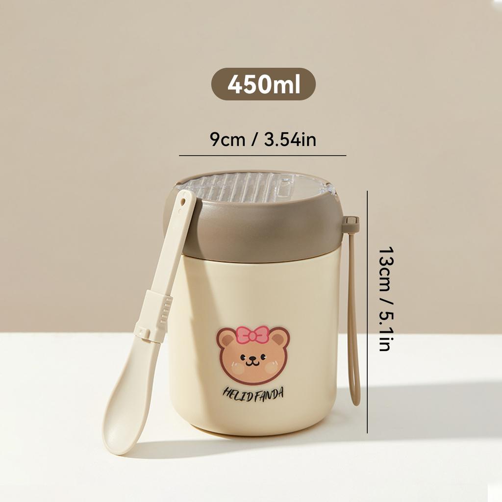Thickened Plastic Fruit Salad Cup For Kids Students Breakfast Cup With Spoon Portable Sealed Yogurt Oat Container Microwave Safe