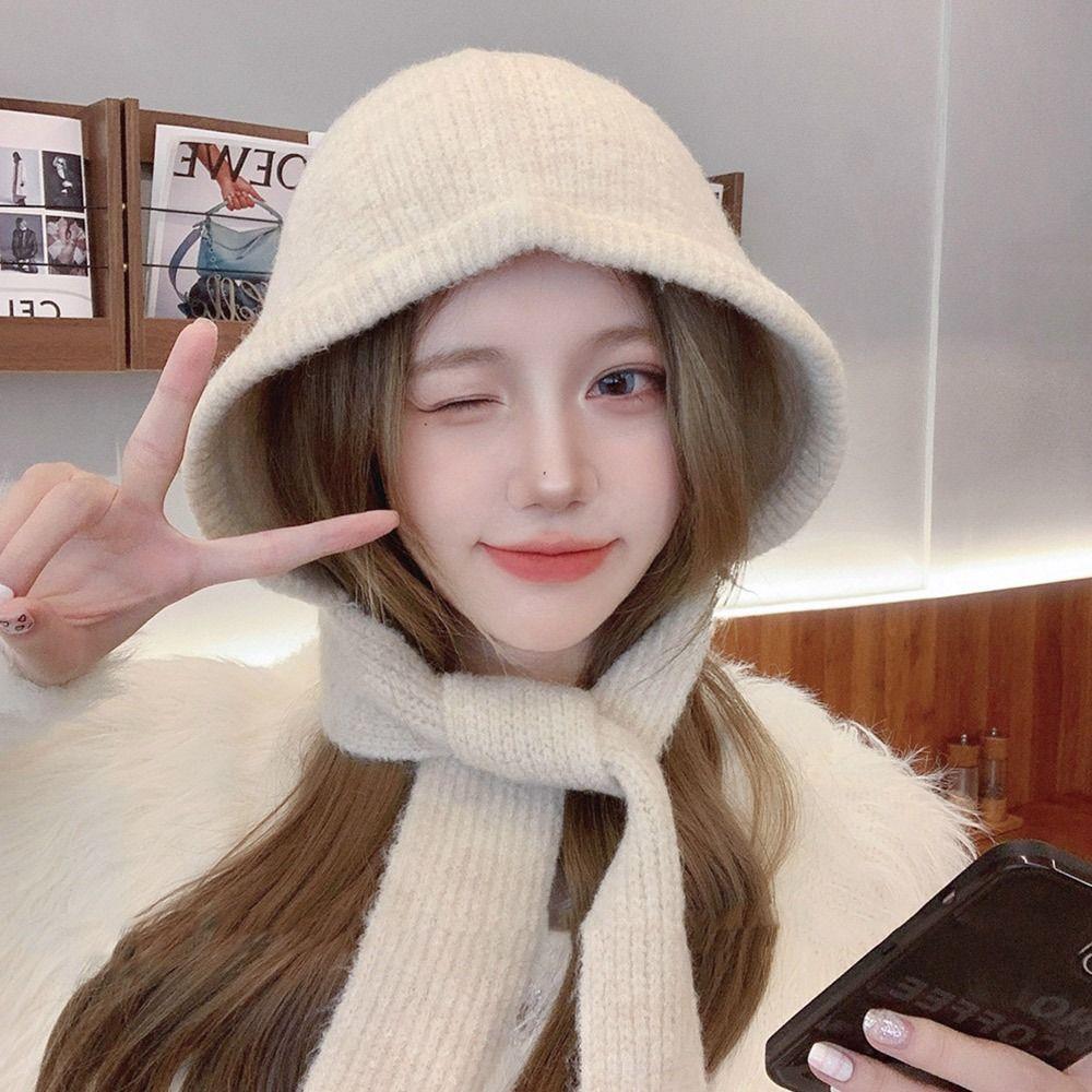 Thickened Winter Hat Cute Bomber Hat Fashion Bucket Hat  for Women