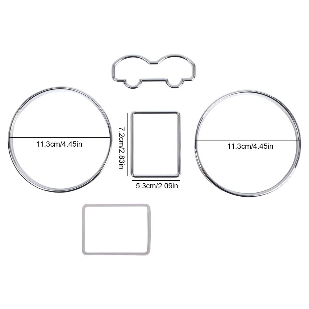 Chrome Dashboard Dial Rings Silver Gauge Dial Rings Decoration Frame Kit for VW Golf MKIV 97-03 Jetta Bora MKIV 99-05