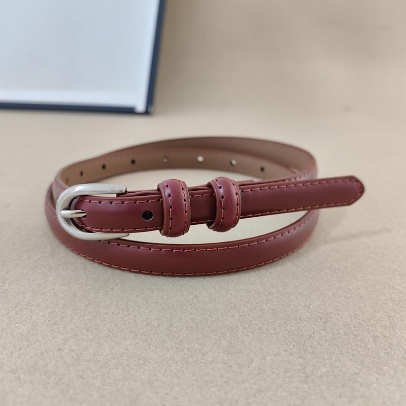 

Fashion Leather Women Belt With Pin Buckle And Pure Handcraft For Wear Casual бордовый