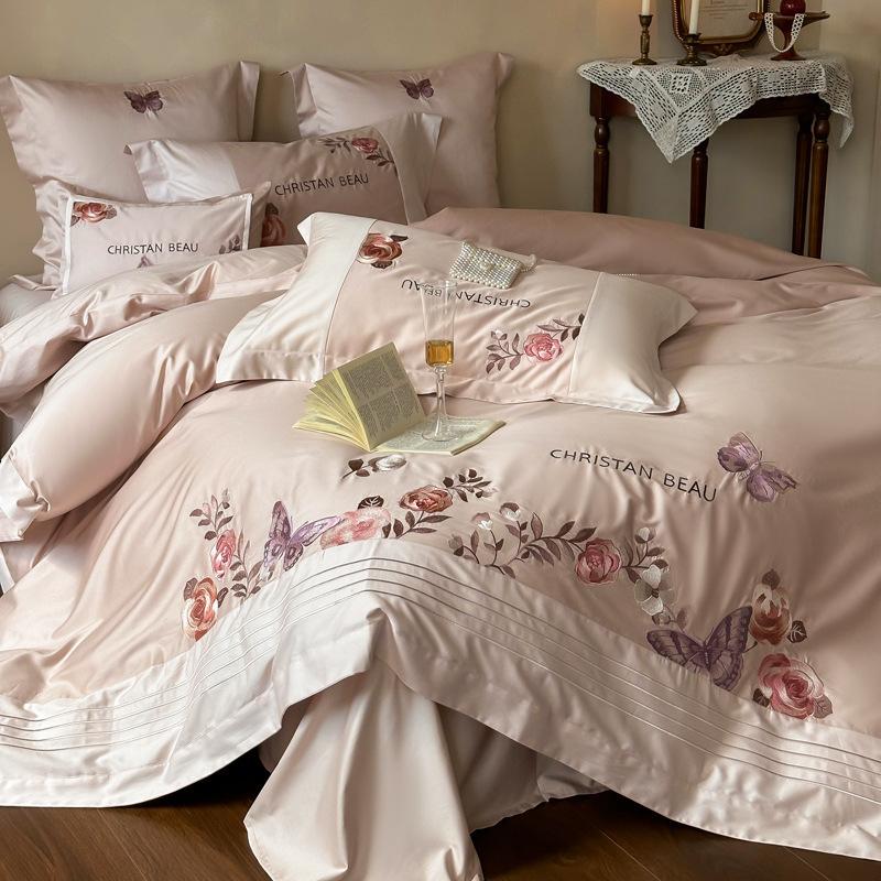 100 Long-Staple Cotton 4Pcs Set, High-End Jacquard Embroidery Bedding 4Pcs Set