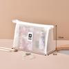 New Large Capacity Mesh Makeup Bag Zipper Transparent Cosmetic Bag Waterproof Handheld Toiletry Kit Bag Travel