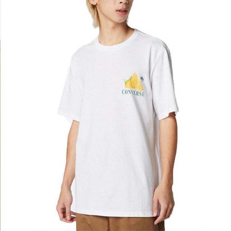 Converse T Shirts Men's White Crew Neck Moderate Straight Fit 10023993-A03