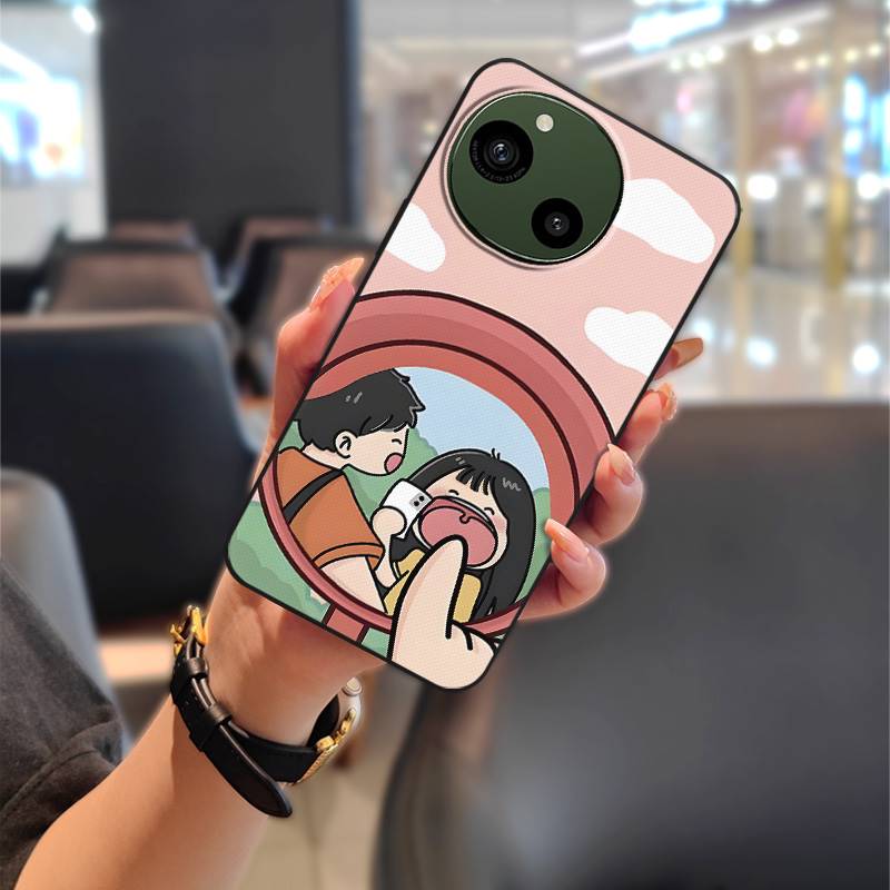 Couple Anti-dust Phone Case For Sharp Aquos R9/SH-51E Anti-knock Silicone Protective Durable Dirt-resistant TPU Graffiti