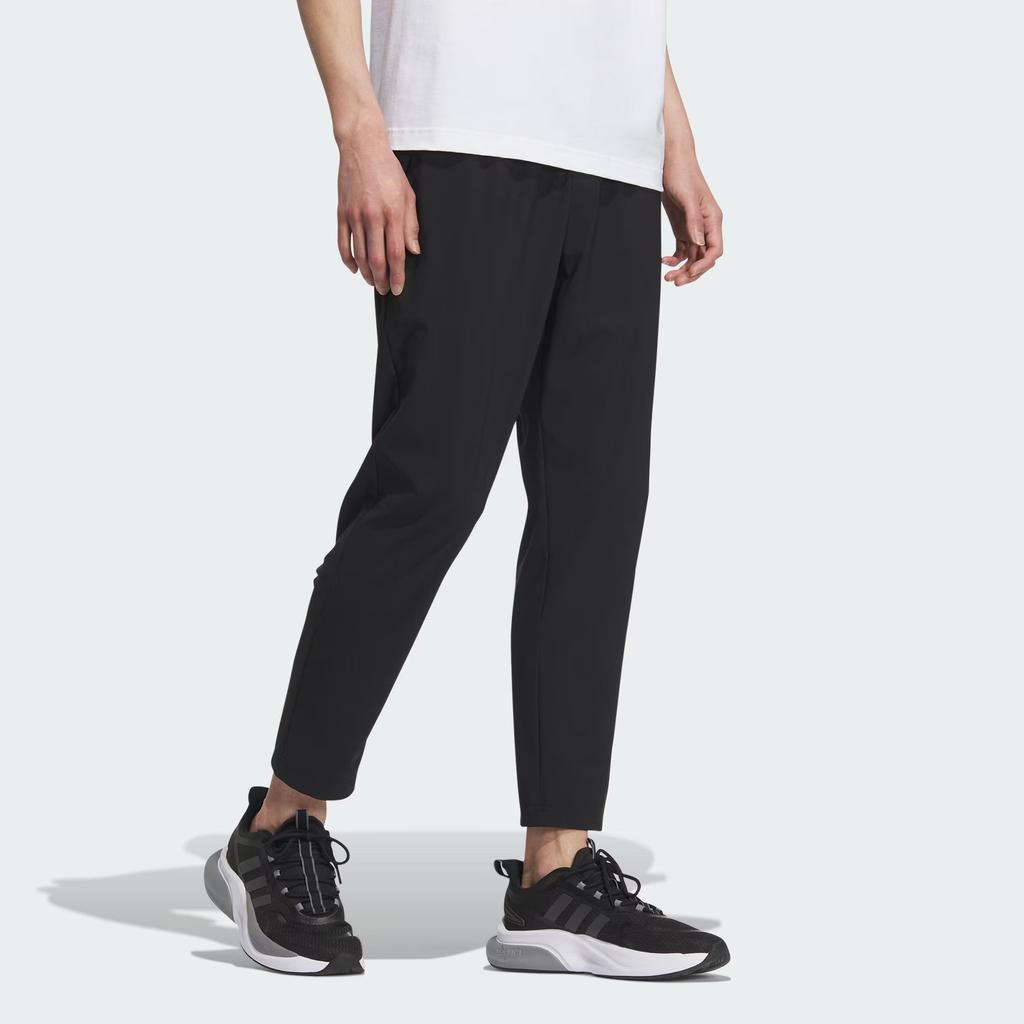 Adidas Business Casual Pants With Solid Color Logo Men Bottoms Black IV7605
