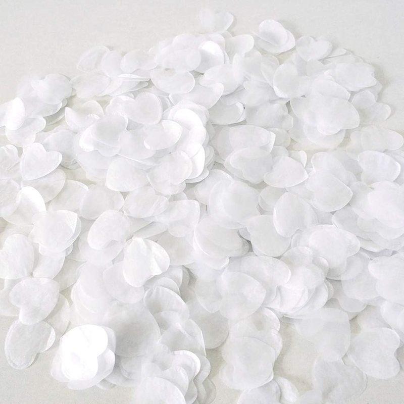 5000pcs Wedding Celebration Banquet Table Decoration with White Heart-shaped Confetti 0.98 Inches 30g