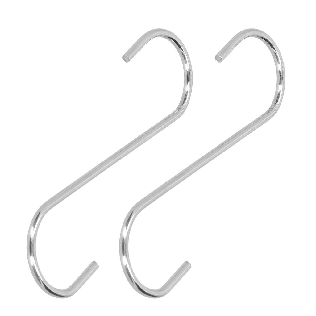 2Pcs S Shaped Hanging Hooks Stainless Steel Courtyard Balcony Bird Feeder Heavy Duty Big Hangers for Plants Towels Pans