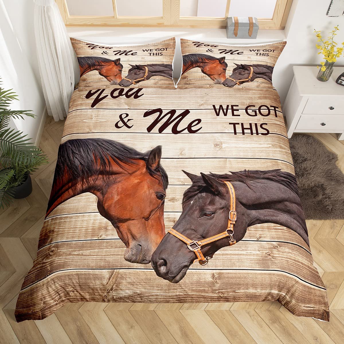 Пододеяльник с изображением мультяшной лошади King Queen Galloping Horse — фото 16