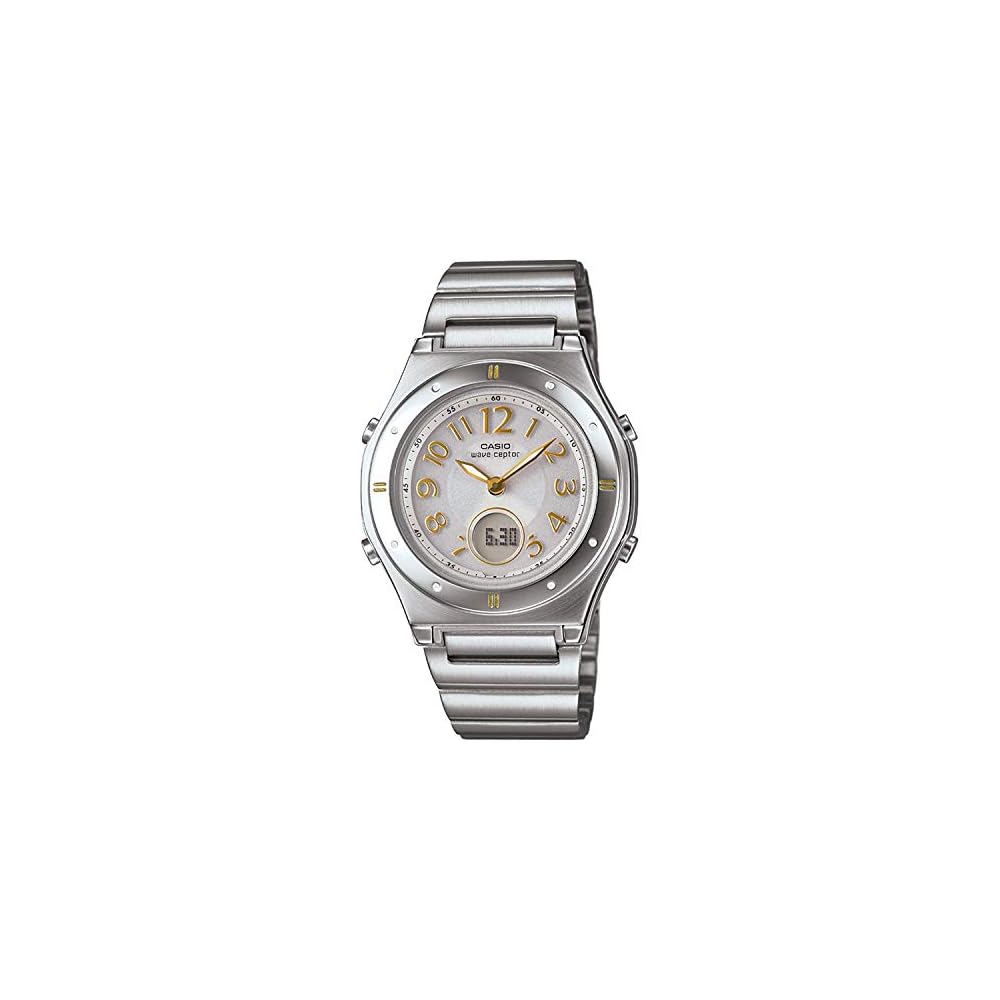 Casio Wave Ceptor Solar Radio-Controlled Women s Watch Silver Stainless Steel 100m Water Resistant