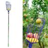 Edelstahl Obstpflücker Werkzeug mit Korb Stange Einfach zu montieren Fruchtauffänger Baum Pflücker Längenverstellbar