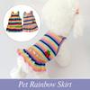 Cute Dog Dress for Small Dogs Girl Birthday Puppy Clothes Spring Summer Dog Outfits Rainbow Colorful Striped Cherry Princess