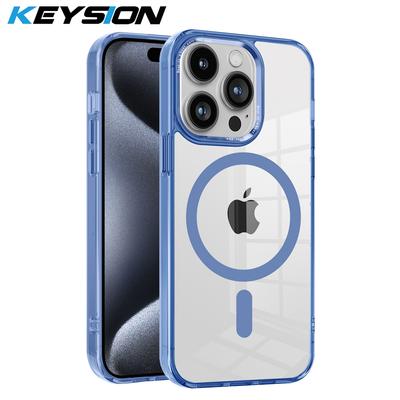KEYSION Gjennomsiktig deksel for MagSafe for iPhone 12 Pro Max Klart magnetisk trådløs lading Telefondeksel for iPhone 11 Pro Max
