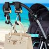 Universal Baby Stroller Hooks Accessories 360 Degree Large Hooks Umbrella Car Magic Tape Hooks 2 Pcs Set Home Essentials