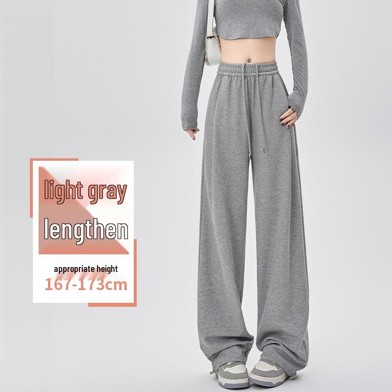 Women's 2024 High-Waisted Wide-Leg Draping Sports Pants - Spring/Autumn Loose Joggers