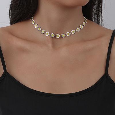 Fashion Wedding Women Choker Boho Daisy Necklace Clavicle Necklace