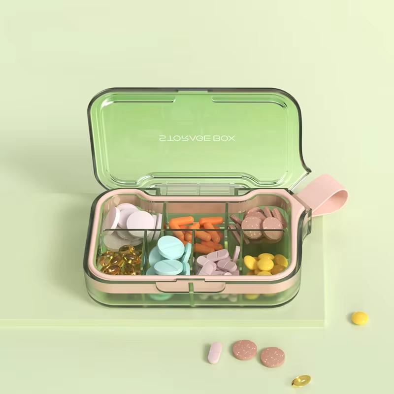 Untior Pill Box Portable Dispenser on-The-Go Calcium Tablet Medication Dispenser Seven Days Large Capacity Sealed Pill Cases