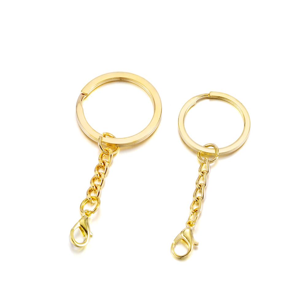 10/20pcs 25 28 30mm Screw Eye Pin Key Chain Key Ring With Eye Screws Round Split Keyrings For DIY Jewelry Making Accessories
