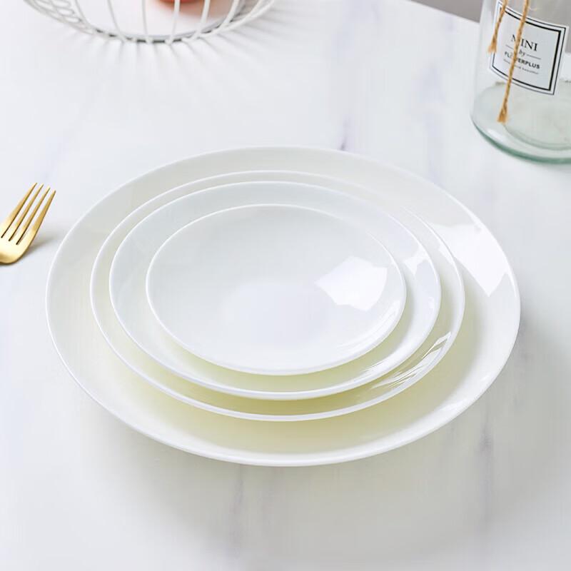 Huihuang Jingdezhen Pure White Ceramic Round Deep Plate