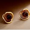 Original Retro Tiger Eye Stone Earrings for Women Gorgeous Autumn Styles Lustre Flower Earings Charm Banquet Jewelry Gifts