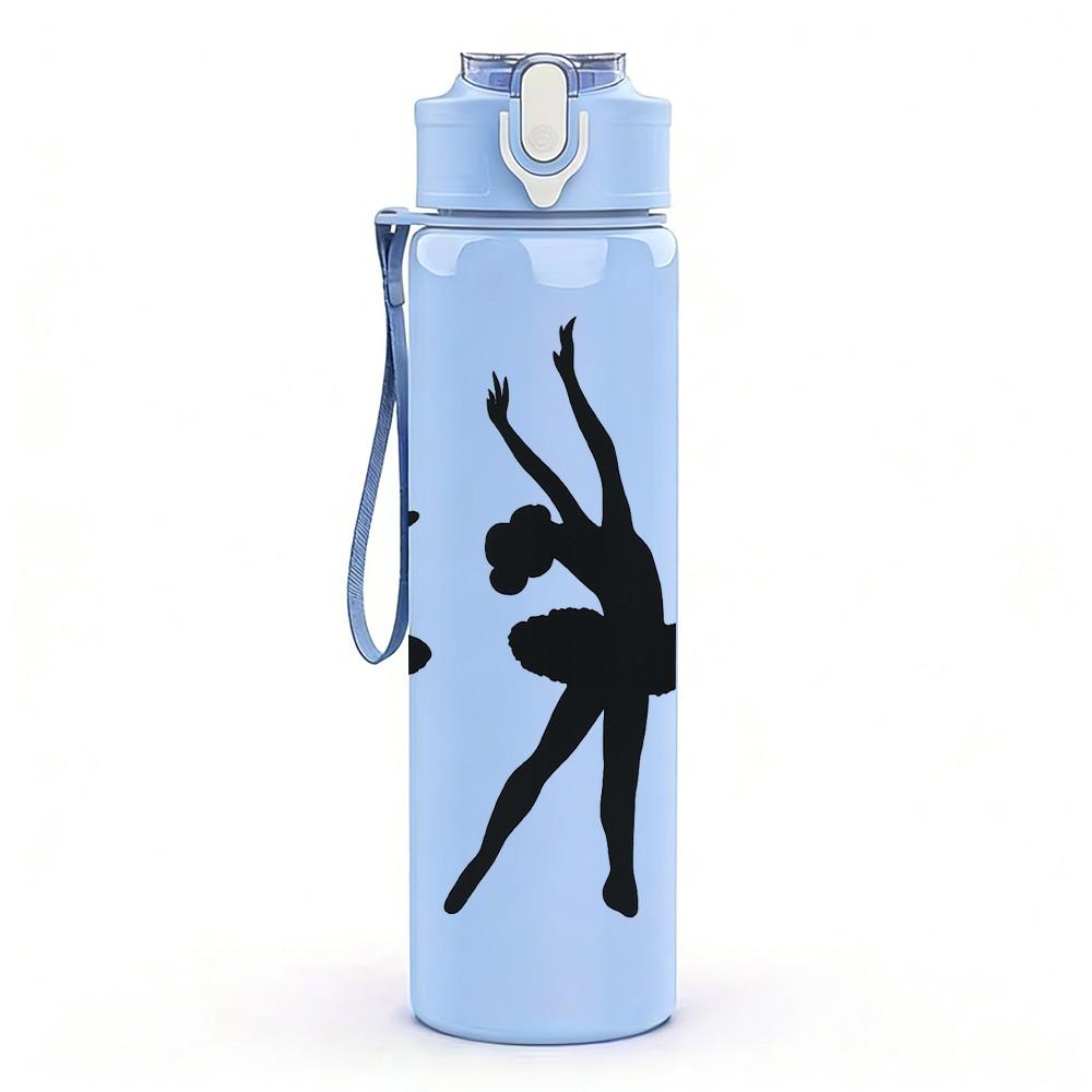 1PC Hand Gesture Silhouette Art Pattern 750ml Color Plastic Sports Water Bottle Leakproof Flip Straw Lid Suitable for Sports Office Home Use