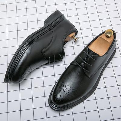 Shoes for Men Leather Business Dress All-Match Lace-up Casual Man Formal Wedding Shock-Absorbing Wear-Resistant Footwear Loafers