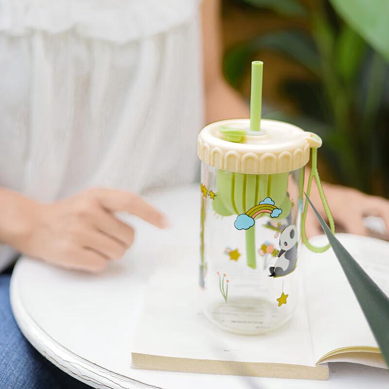 Shanzhongshan Panda Tea Infuser Straw Glass Cup