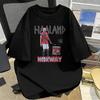 Erling Haaland Norvegia Maglietta Vintage Uomo e Donna Abbigliamento Estivo Moda Alta Qualità Manica Corta Top Streetwear