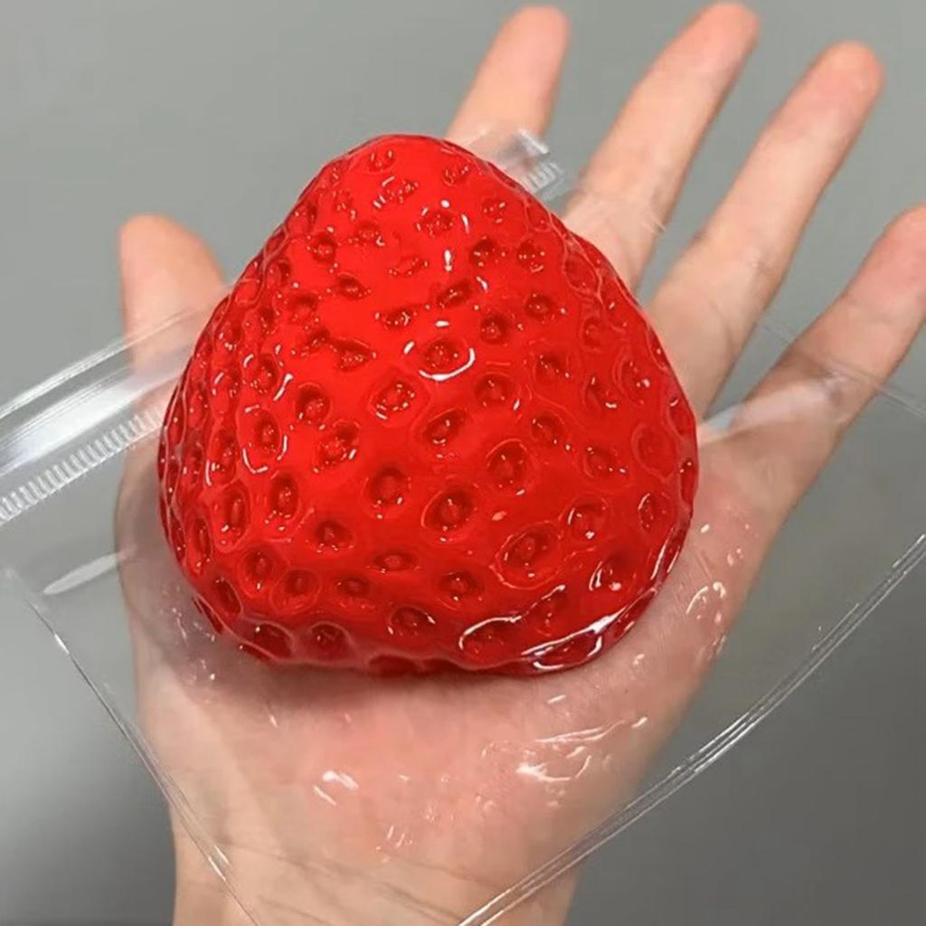 Měkká jahodová ovocná mačkací hračka – Pomalé vracení pro úlevu od stresu pro děti i dospělé, Mačkací senzorická hračka Fidget proti úzkosti