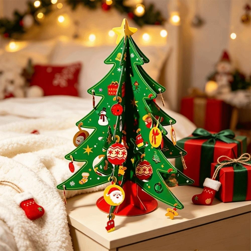 LED Christmas Tree DIY Craft Kit Colorful Desktop Christmas Ornament Tabletop Xmas Tree Christmas