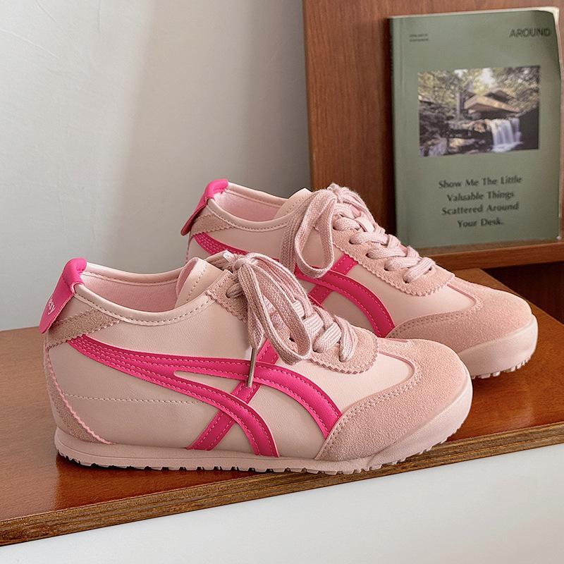 Increase the height of German training shoes for women 2025 new spring leather retro versatile flat white shoes casual sports Forrest Gump shoes