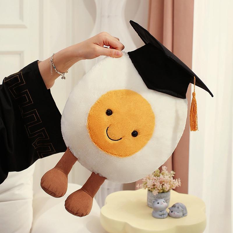 14cm/25cm/40cm Doctor Egg Plüschtier; Kreative gekochte Eierpuppe als Abschlussgeschenk; Kissen für Jungen und Mädchen