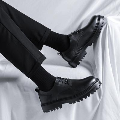 New Trendy Men'S Shoes Korean Version Casual Shoes British Tooling Small Leather Shoes Low Top Martin Boots 20358-R