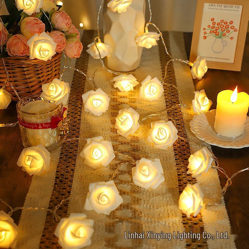 LED Rose Flower String Lights for Romantic Decor, Valentine's Day, Proposals & Weddings