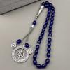 Hohles Arabisches Koran Allah Gott Autoanhänger für Damen Herren Edelstahl Goldfarbe Islam Muslim Blaues Glas Kette Amulett Schmuck