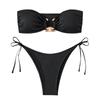 Yi Yong 2024 Lace-up Bandeau Bikini Two-Piece Swimsuit