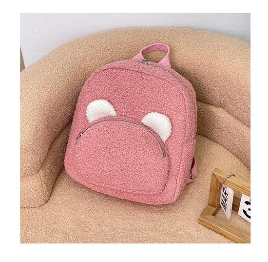 

Cute Plush Backpack For Children, Handmade Custom Teddy Ear Bag, Embroidered Kindergarten Name Backpack,Unique Holiday Gift Bag No Need Custom горячий розовый
