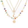 Retro Moon Sun Star Pendant Necklace Women Multilayer Jewelry Accessories
