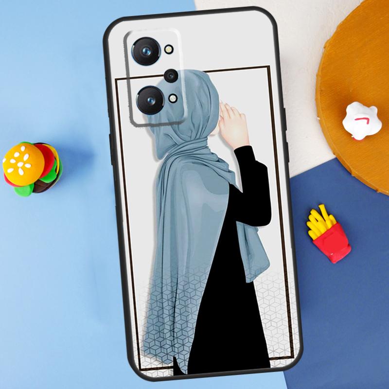 Muslim Islamic Arabic Hijab Gril For Realme C55 C67 C61 C75 C53 C51 C21Y C25S GT 6 6T 5 GT7 Pro 10 11 12 13 14 Pro Plus Case