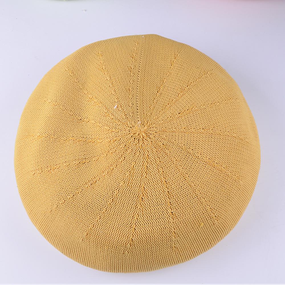 Beret Hat Women Spring Summer Hats For Women Retro Knitted Painter Cap Casual Trendy Design Solid Breathable Thin Cap Female New