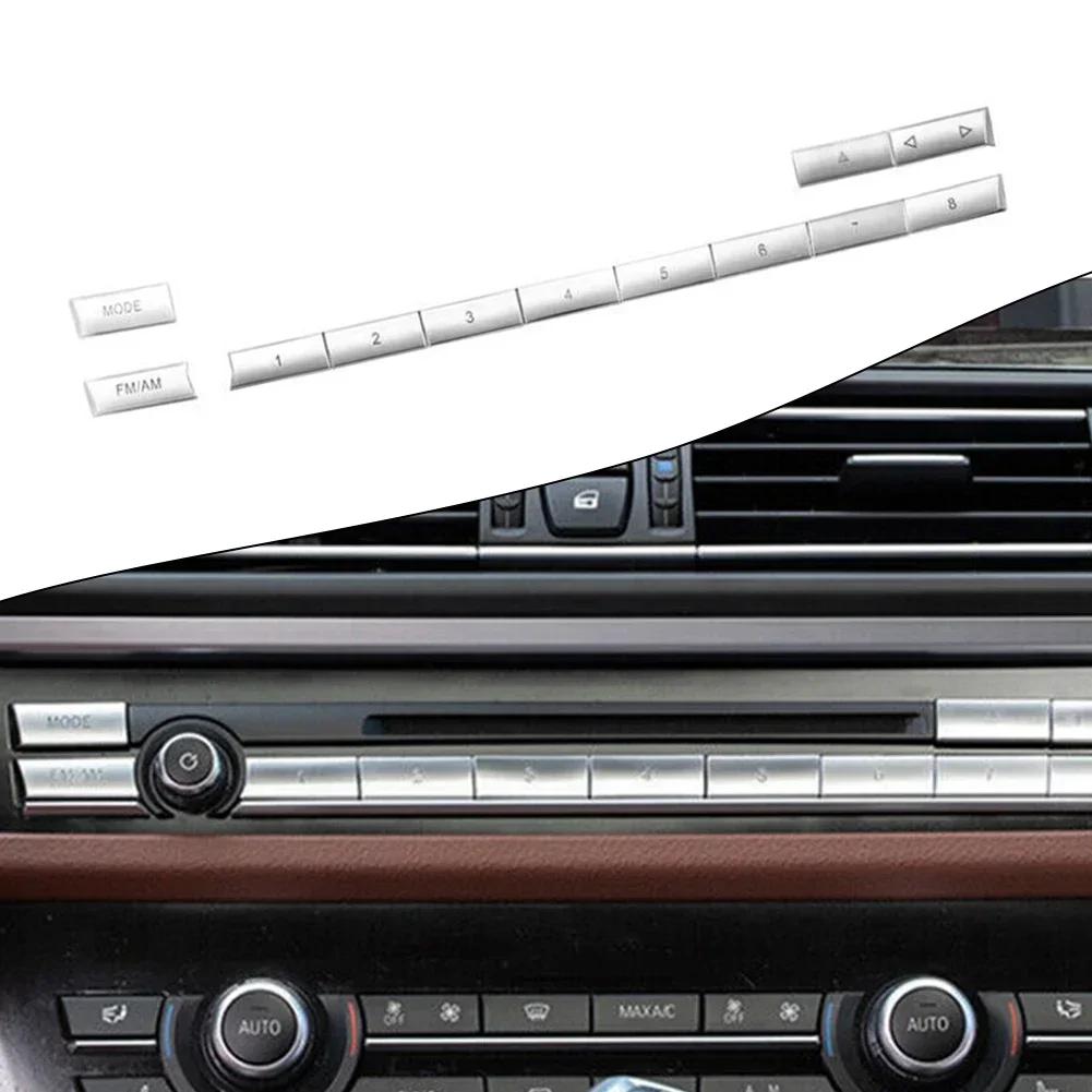 12x Center Console Trim Getriebe Shift Panel Abdeckung Rahmen Aufkleber Für BMW 5 6 7 Serie 5GT F10 Chrome Interior Taste kappe